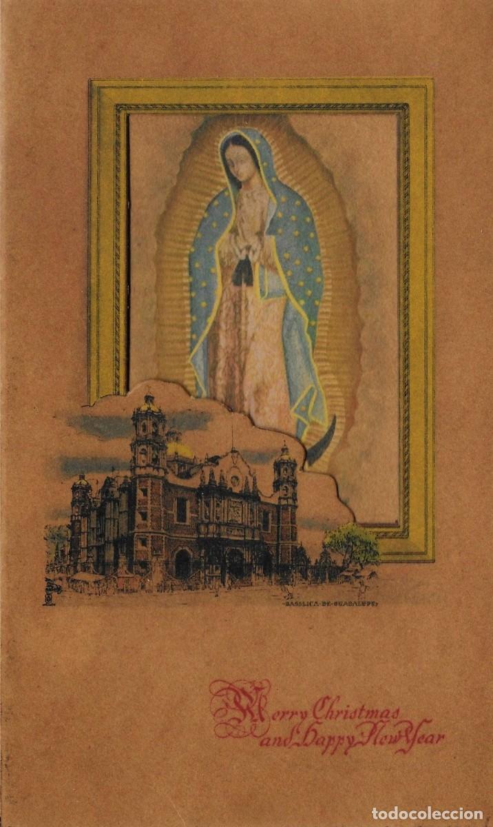 Cartes Postales: 8783 -BASILICA DE GUADALUPE-GRABADO &rdquo;GRABART&rdquo; FELICITACI&Oacute;N NAVIDE&Ntilde;A-TROQUELADA,DIPTICA 18X11 CM-1949