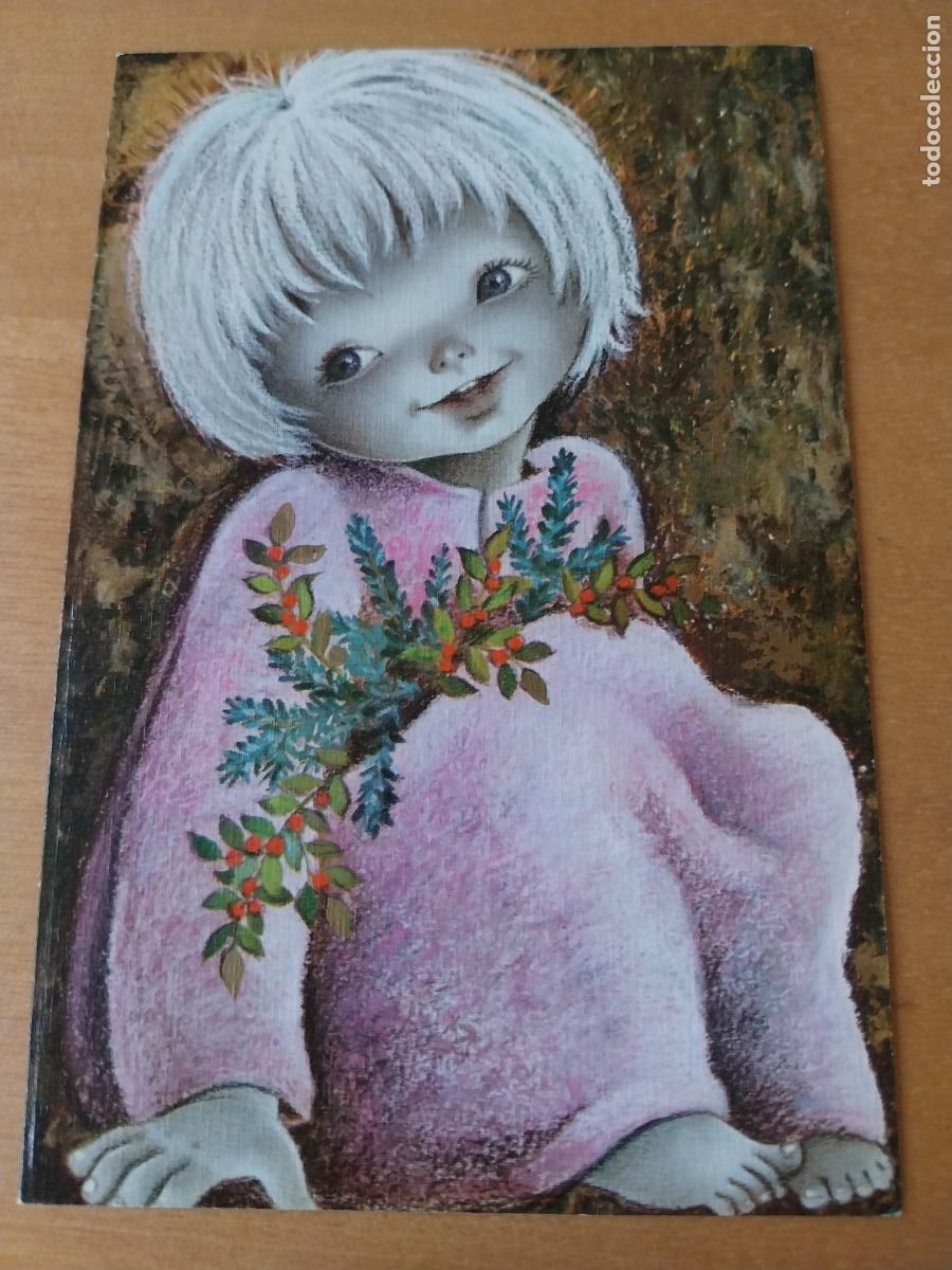 Cartes Postales: NAVIDAD ILUSTRACION NI&Ntilde;O TARJETA D&Iacute;PTICO A&Ntilde;OS 70 ORTIZ X134 ESCRITA 13 X 8,5CM