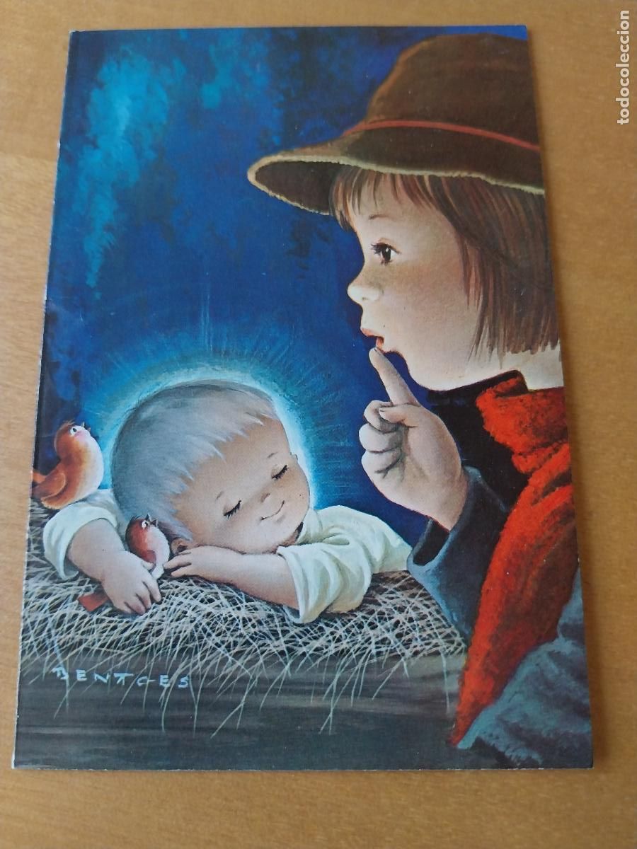 Cartes Postales: NAVIDAD ILUSTRACION BENTGES NI&Ntilde;O CUNA PASTOR TARJETA D&Iacute;PTICO 1978 CYZ 1268/134-C 12 X 8CM ESCRITA