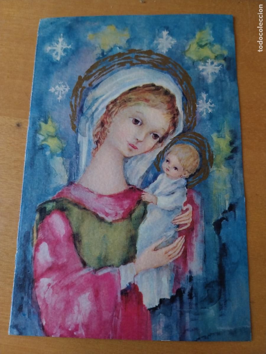 Cartes Postales: NAVIDAD ILUSTRACION VIRGEN CON NI&Ntilde;O TARJETA 1978 16 X 1,5CM ESCRITA