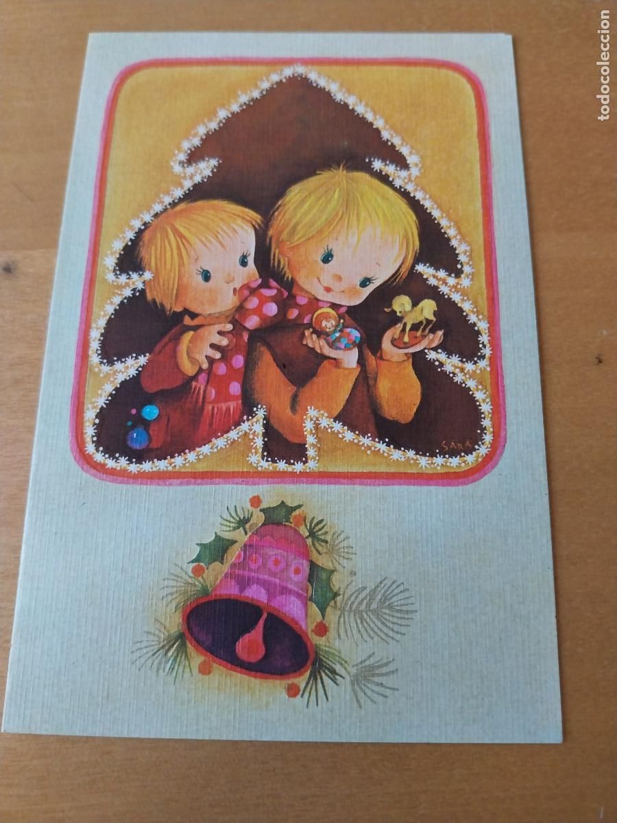 Cartes Postales: NAVIDAD ILUSTRACION NI&Ntilde;OS A&Ntilde;OS 70 TARJETA ORTIZ 13 X 8,5CM ESCRITA