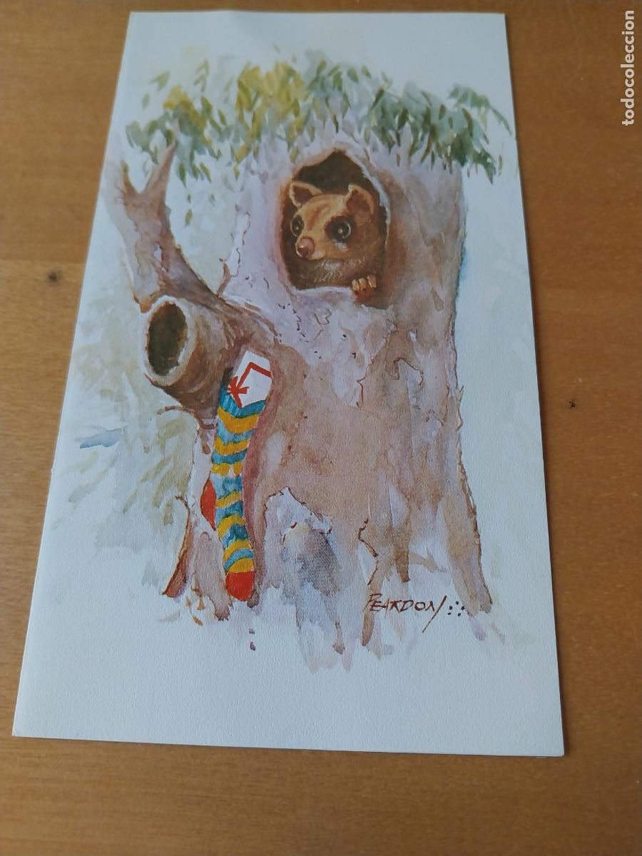 Postales: NAVIDAD ILUSTRACION PEARDON ARBOL CALCETIN 1979 TARJETA DIPTICO 114.15 16 X 9CM ESCRITA
