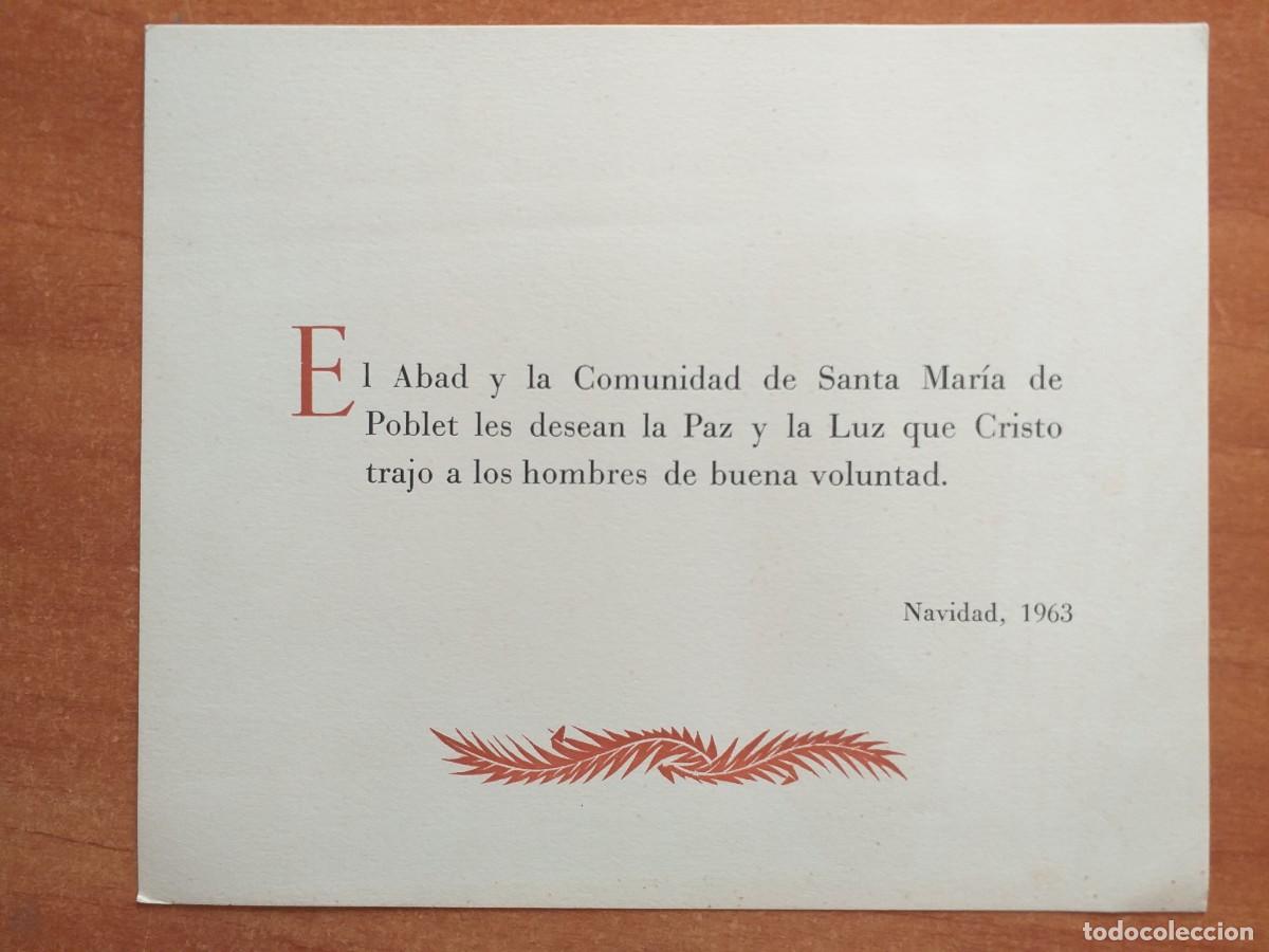 Postcards: 1963 POSTAL DE NAVIDAD REMITIDA POR EL ABAD Y LA COMUNIDAD DE POBLET