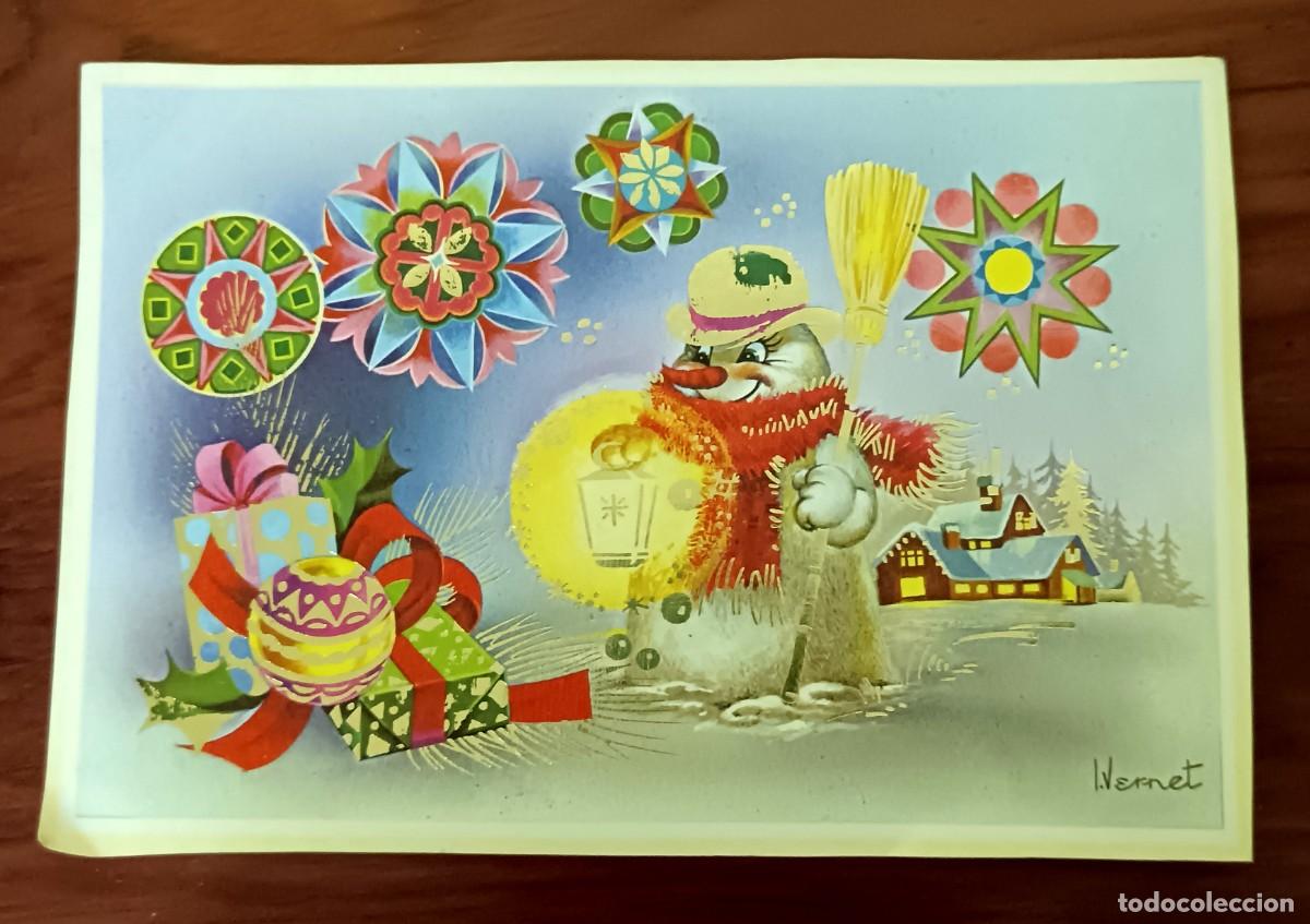 Postais: POSTAL SENCILLA NAVIDAD ILUSTRADA POR VERNET 17X11,5 CM. SIN ESCRIBIR