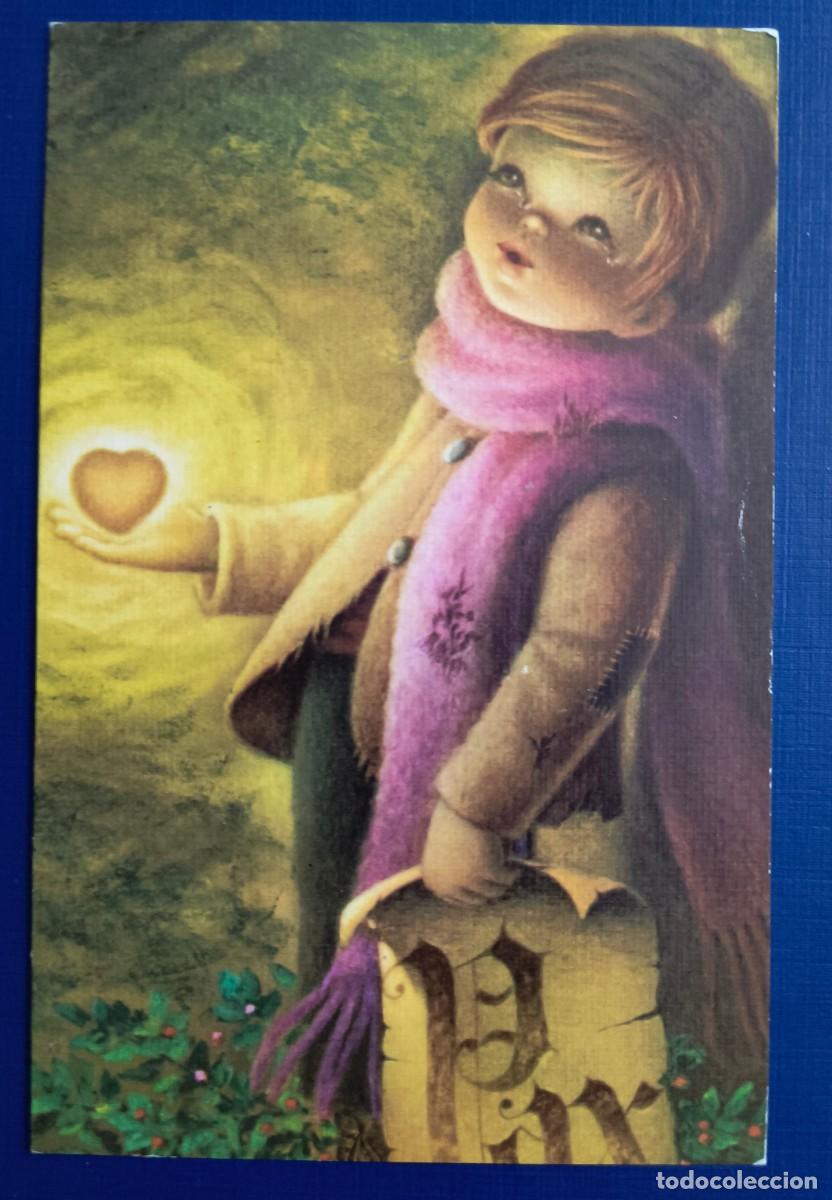 Postales: POSTAL DE NAVIDAD DE PASTORCILLO CON CORAZ&Oacute;N - Foto 1