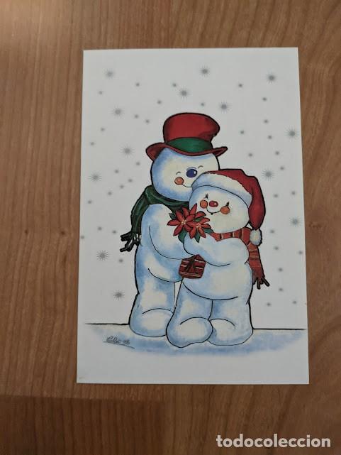 Postales: POSTAL NAVIDE&Ntilde;A MU&Ntilde;ECOS DE NIEVE - Foto 1