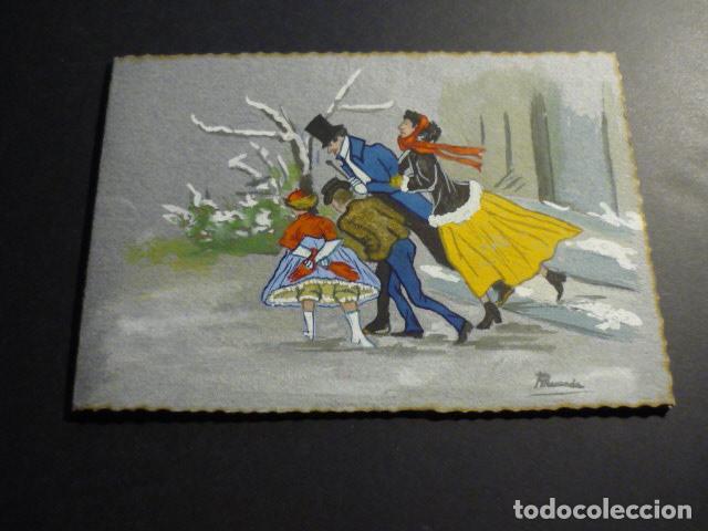 Postcards: FELICITACION NAVIDAD PINTADA A MANO 11 X 16 CM SIN ESCRIBIR