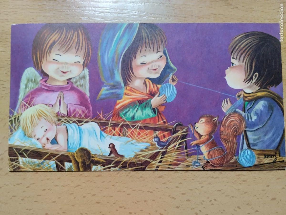Postkarten: POSTAL D&Iacute;PTICO NAVIDAD ILUSTRADA BUNERI. S-16-A 18,3X9,8 CM.