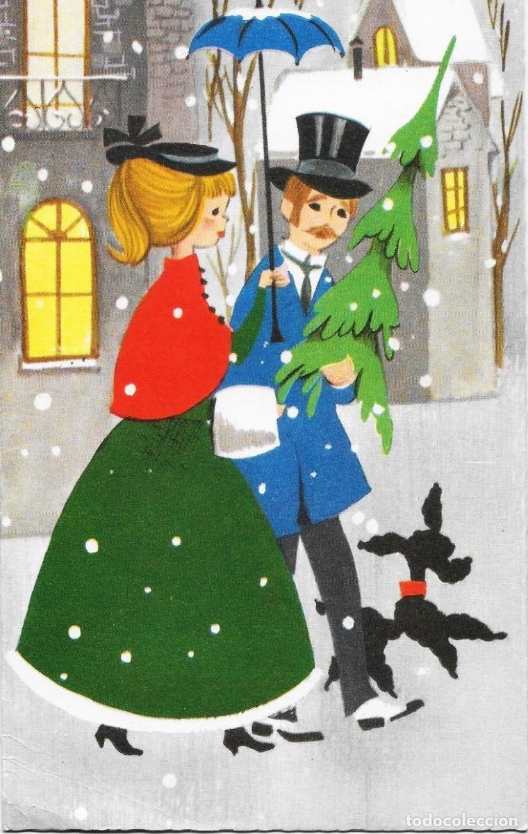 Cartes Postales: 6000N -PAREJITA VAN CON EL &Aacute;RBOL PARA NAVIDAD-PRECIOSA EDIC. RUST CRAFT 100 NW 39100 -DIPTICA 20X9,5