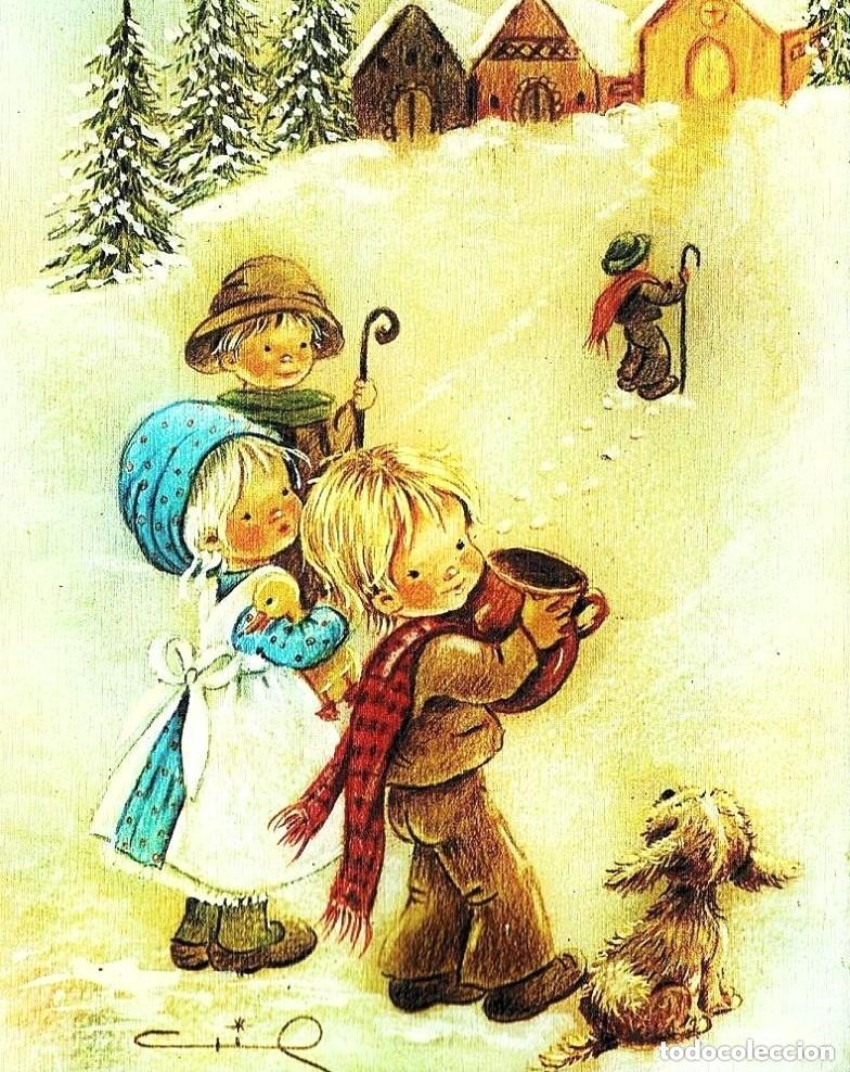 Postkarten: 6042N -CRIS - CAMINO AL PORTAL - EDICIONES SUBI N-1368.4 - DIPTICA 17,5X11,5 CM - SIN SE&Ntilde;ALES DE USO