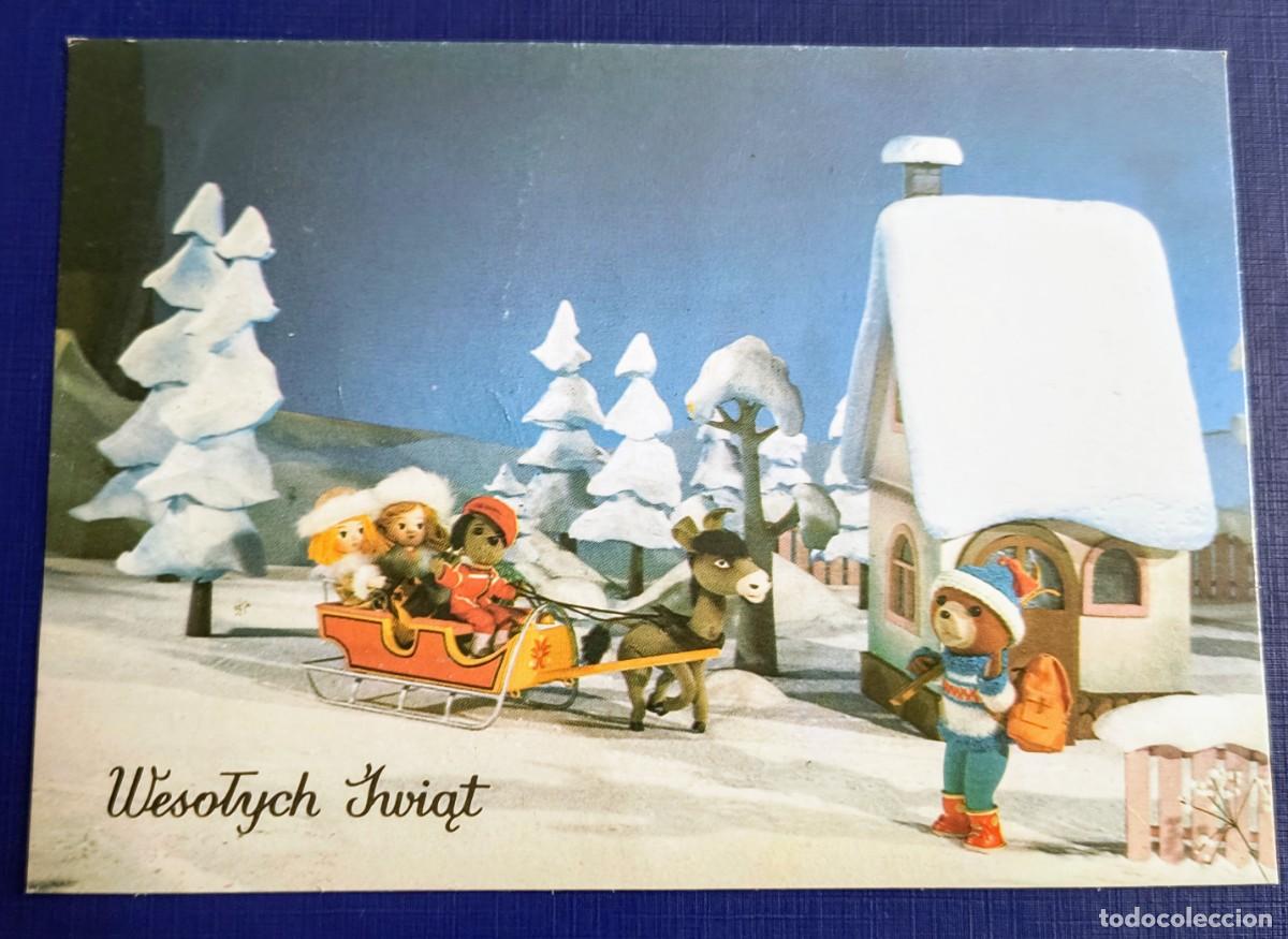 Postais: POSTAL DE NAVIDAD DE OSITO Y TRINEO