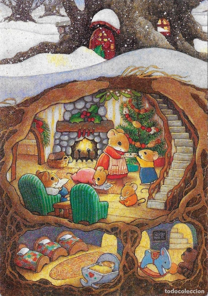 Postcards: 6079N -DISFRUTANDO LAS FIESTAS NAVIDE&Ntilde;AS- HALLMARK C-N 0813-DIPTICA 17,5X12 CM