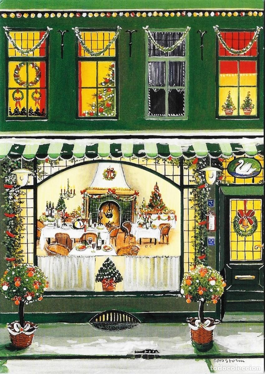 Postcards: 6098N - EDICIONES JOCKY CARDS - AMBIENTE NAVIDE&Ntilde;O- TROQUELADA CON VENTANA- DIPTICA 15X10,5 CM- STORM