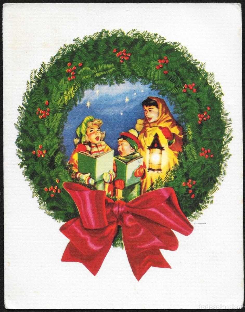 Postkarten: 0912P- GEORGE MENKEL - CAROLERS N&ordm; 565- LITHO EN U.S.A. - DIPTICA 15,8X12,5 CM- DATA 1955