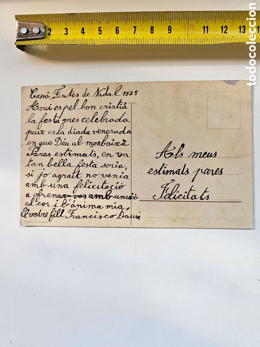 Postales: Postal de Navidad, Francisco Daus&agrave; 1935 - Foto 5