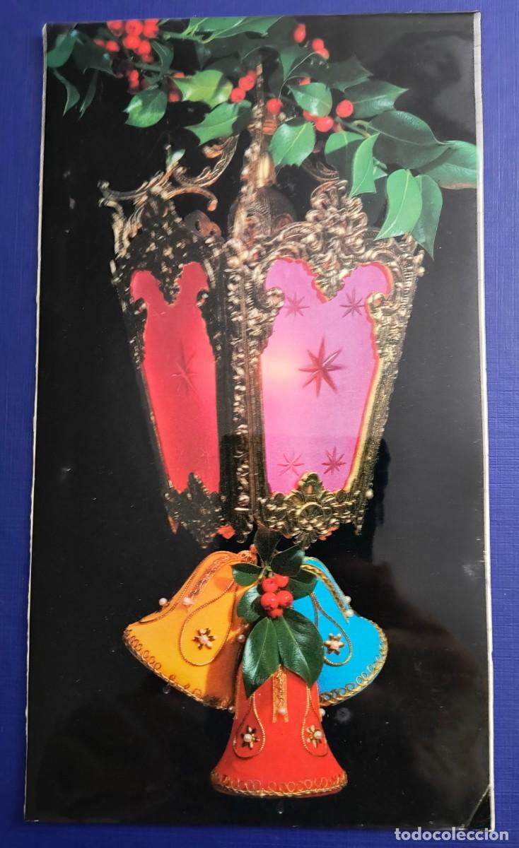Postales: POSTAL DE NAVIDAD DE FAROLILLO DECORADO - Foto 1