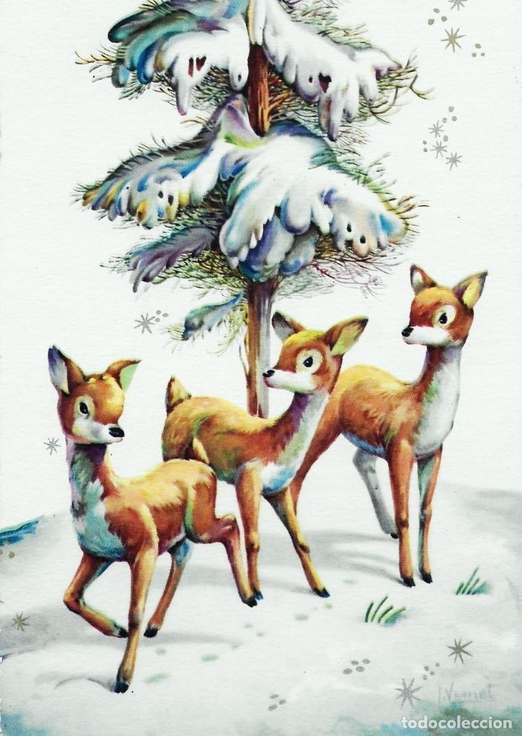 Postcards: 0983P - VERNET - PRECIOSOS CERVATILLOS - EDICIONES CyZ 2124.3- DIPTICA, GRANDE- 24X11 CM - DATA 1961