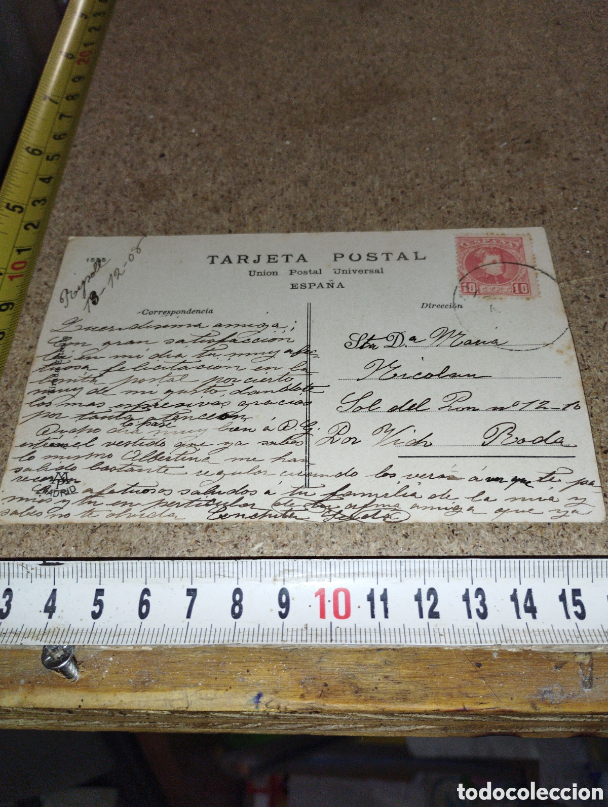 Postales: Postal de Navidad 1908 La ni&ntilde;a buena y sonriente... - Foto 2
