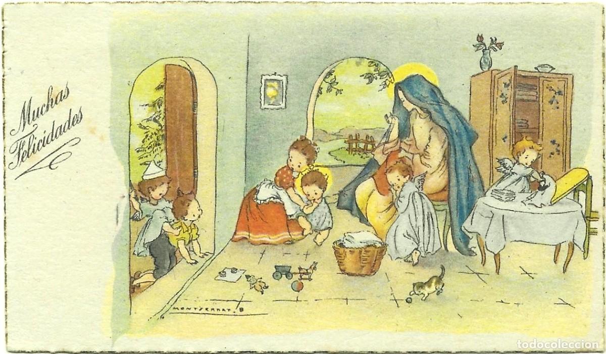 Postkarten: 0942Q - MONTSERRAT BARTA - TARJETA POSTAL DE MUCHAS FELICIDADES- ANTIGUA- 10,5X6 CM