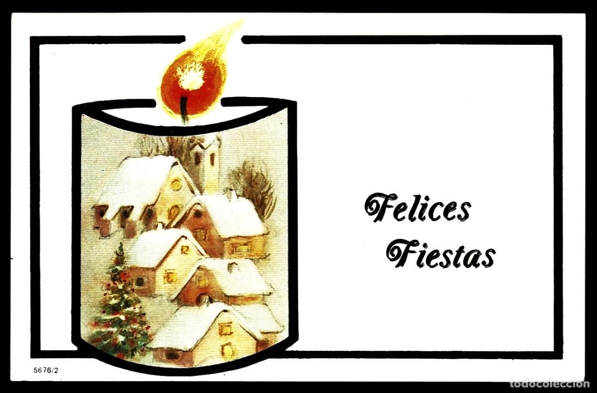 Postkarten: 0976Q - VIVES- PRECIOSO VELA CON PAISAJE NAVIDE&Ntilde;O -SERIE 5676.2 - MIDE 13,5X8,5 CM - NUEVA