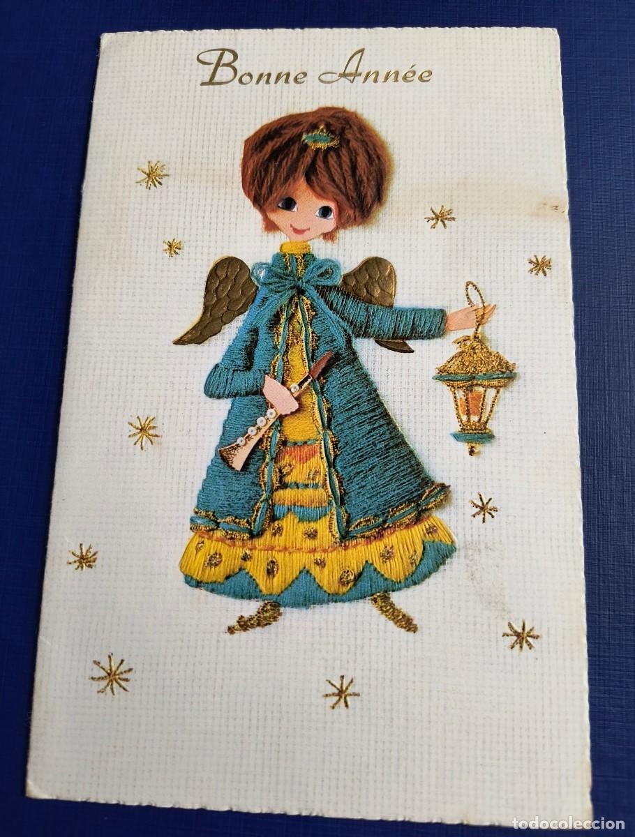 Postales: POSTAL DE NAVIDAD - ANGELITO CON FLAUTA Y FAROLILLO - Foto 1