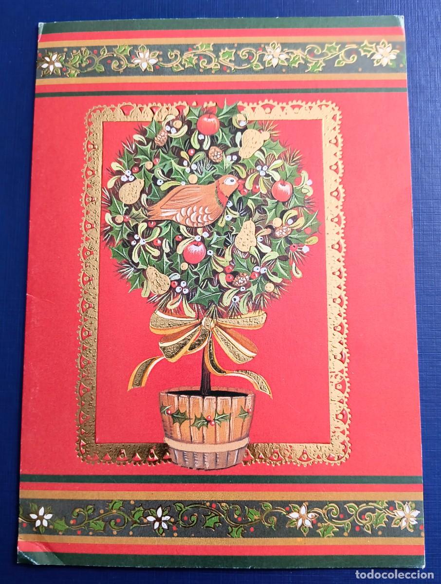 Postales: POSTAL DE NAVIDAD DE &Aacute;RBOL CON FLORES - Foto 1