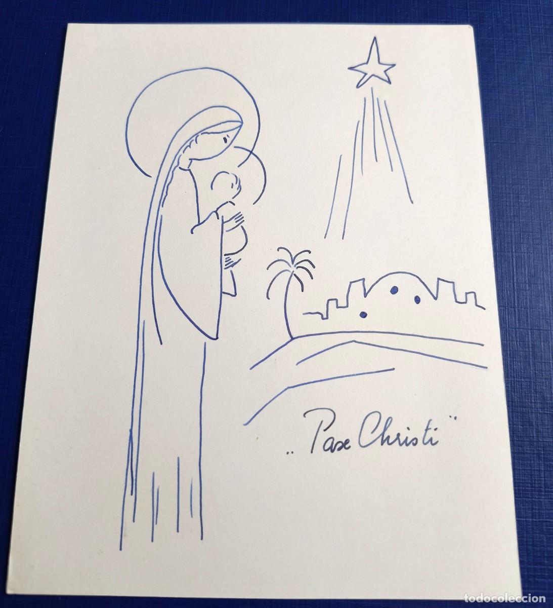Postales: POSTAL DE NAVIDAD DE LA VIRGEN CON EL NI&Ntilde;O - Foto 1