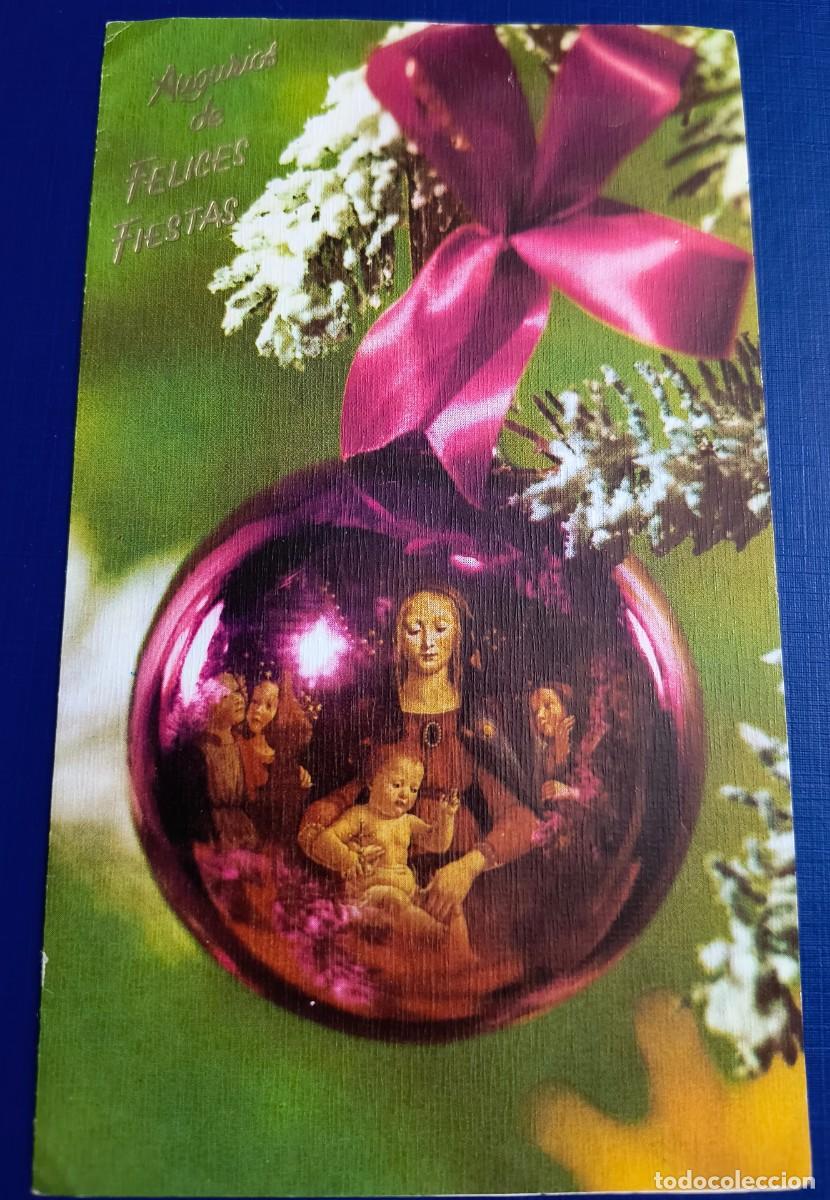 Postais: POSTAL DE NAVIDAD DE BOLA DE NAVIDAD Y LA VIRGEN CON EL NI&Ntilde;O
