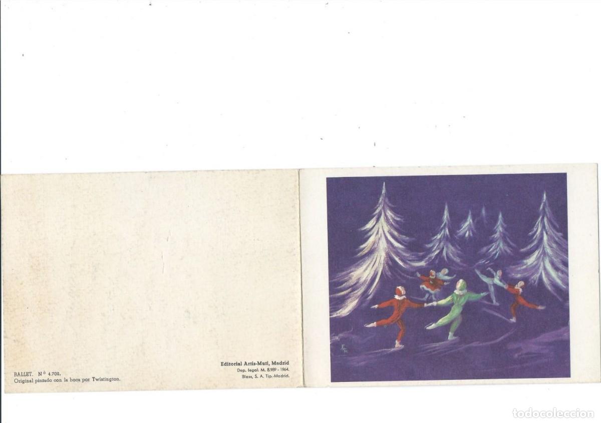 Postales: BALLET.- ORIGINAL PINTADO CON LA BOCA - Foto 1