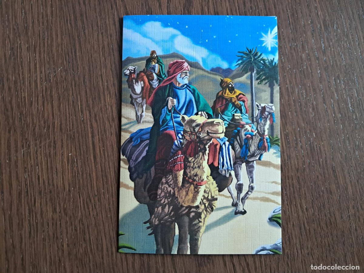 Postales: postal de felicitaci&oacute;n de navidad, los reyes magos. asoc. de pintores con la boca y el pie.