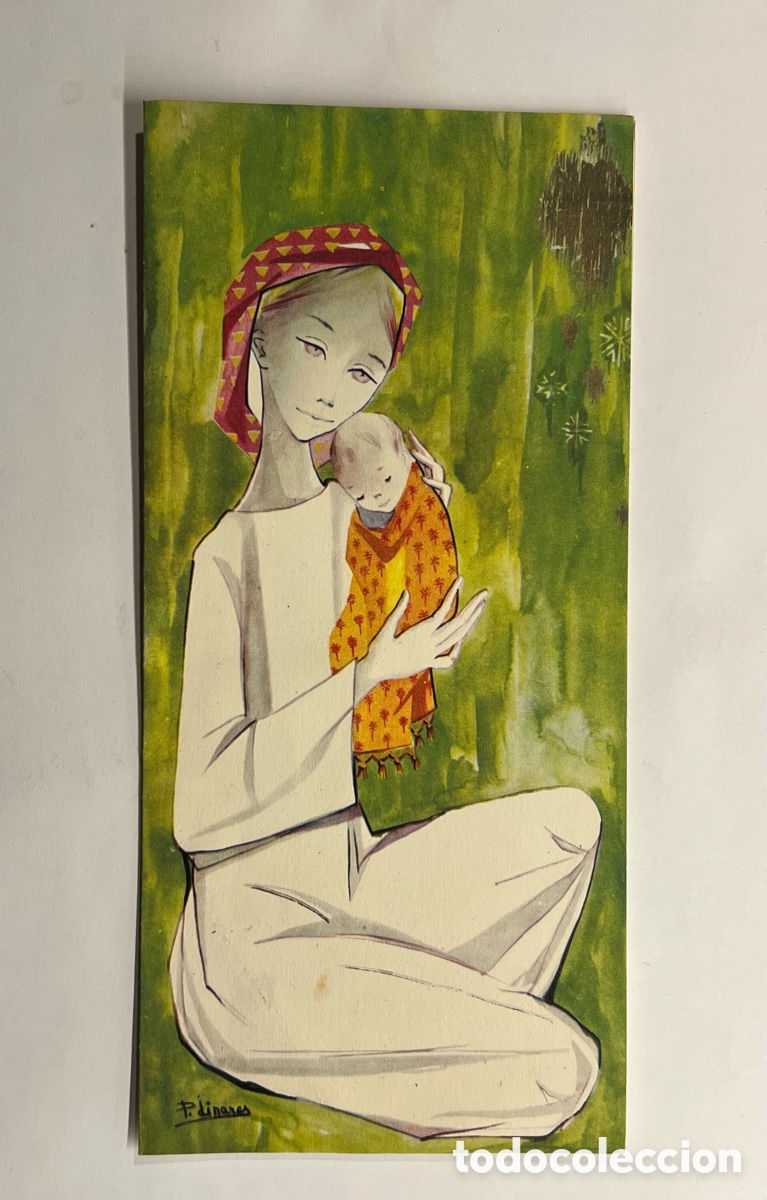 Postkarten: P. LINARES.. ilustrador. Y lleg&oacute; la Navidad!!! D&Iacute;PTICO. Medidas: 9,5 x 20,5 cm (doble)