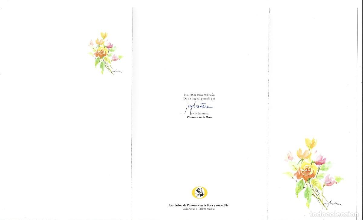 Postales: FELICITACION, ORIGINAL PINTADO CON LA BOCA - Foto 1