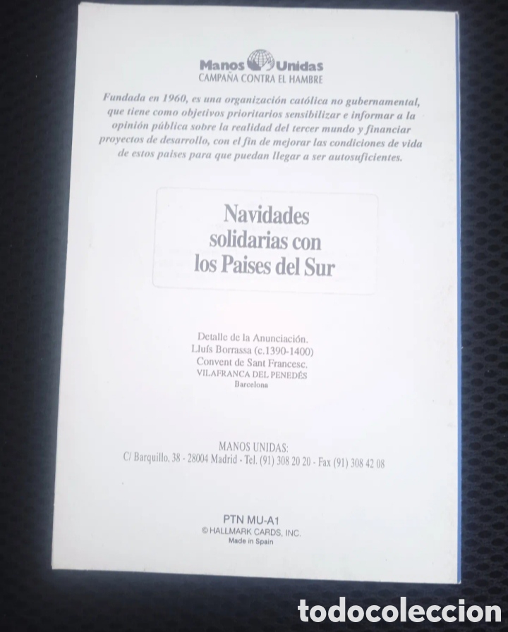 Postales: Postal Navidad Manos Unidas - Foto 2