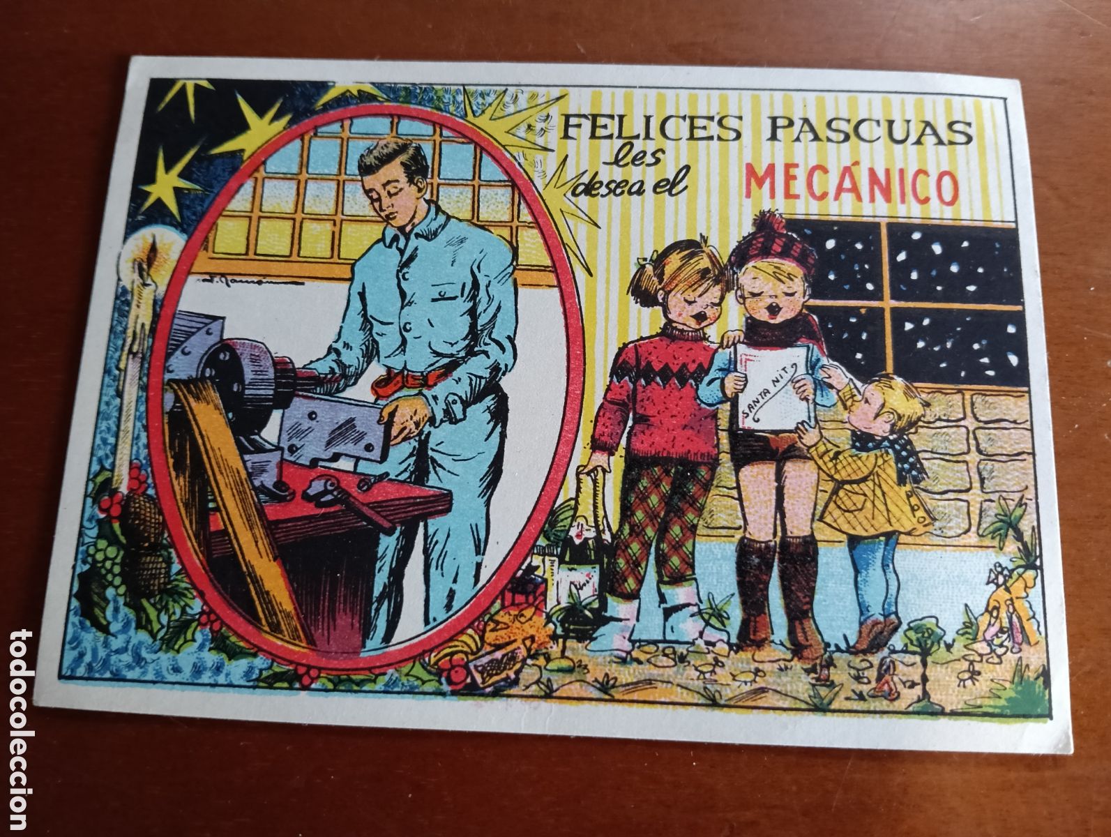 Postales: FELICITACION de NAVIDAD , EL MECANICO - Foto 1