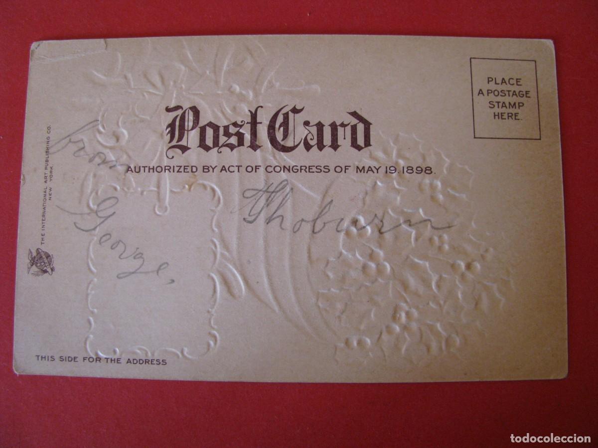 Postales: ANTIGUA POSTAL DE NAVIDAD. EE.UU. CON RELIEVE - Foto 2