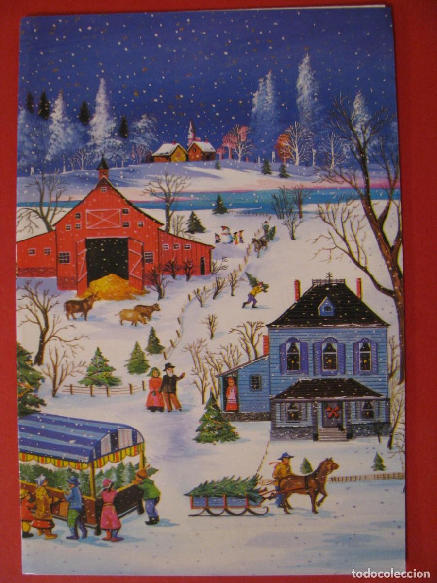 Postales: POSTAL DIPTICA DE NAVIDAD. SIN DATOS. 16X11 CM - Foto 1
