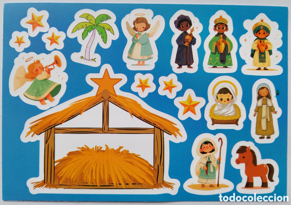Postales: PEGATINAS NAVIDAD - NACIMIENTO BEL&Eacute;N - Foto 1