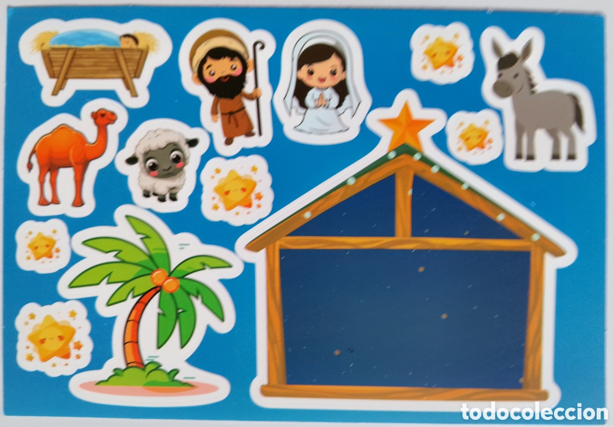 Postales: PEGATINAS NAVIDAD - NACIMIENTO BEL&Eacute;N - Foto 1