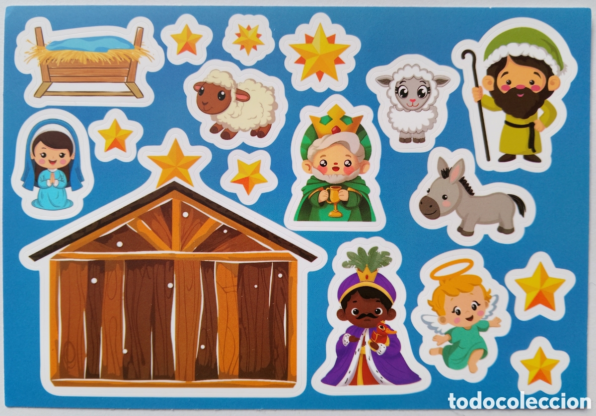 Postales: PEGATINAS NAVIDAD - NACIMIENTO BEL&Eacute;N - Foto 1