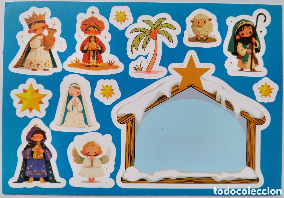 Postales: PEGATINAS NAVIDAD - NACIMIENTO BEL&Eacute;N - Foto 1