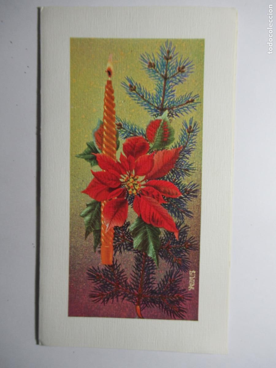 Postales: Postal Navidad. D&iacute;ptico. Escrita - Foto 1