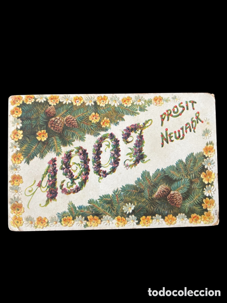 Postales: Tarjeta navide&ntilde;a. 1907. - Foto 1