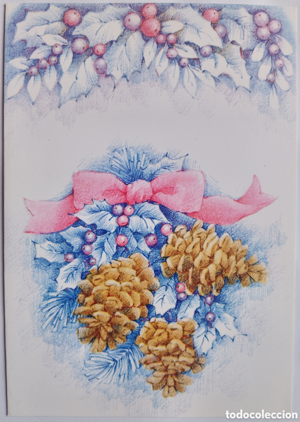 Postales: FELICITACI&Oacute;N NAVIDAD - EDICIONES ESTAMPA - ADORNO PI&Ntilde;AS PAISAJE NEVADO