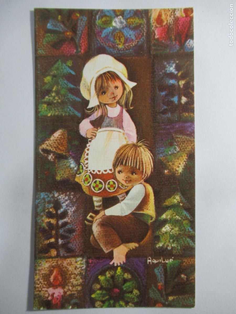 Postales: Postal ni&ntilde;o ni&ntilde;a Navidad - Aquilu&eacute; - 16 x 8,5 cm. - Escrita