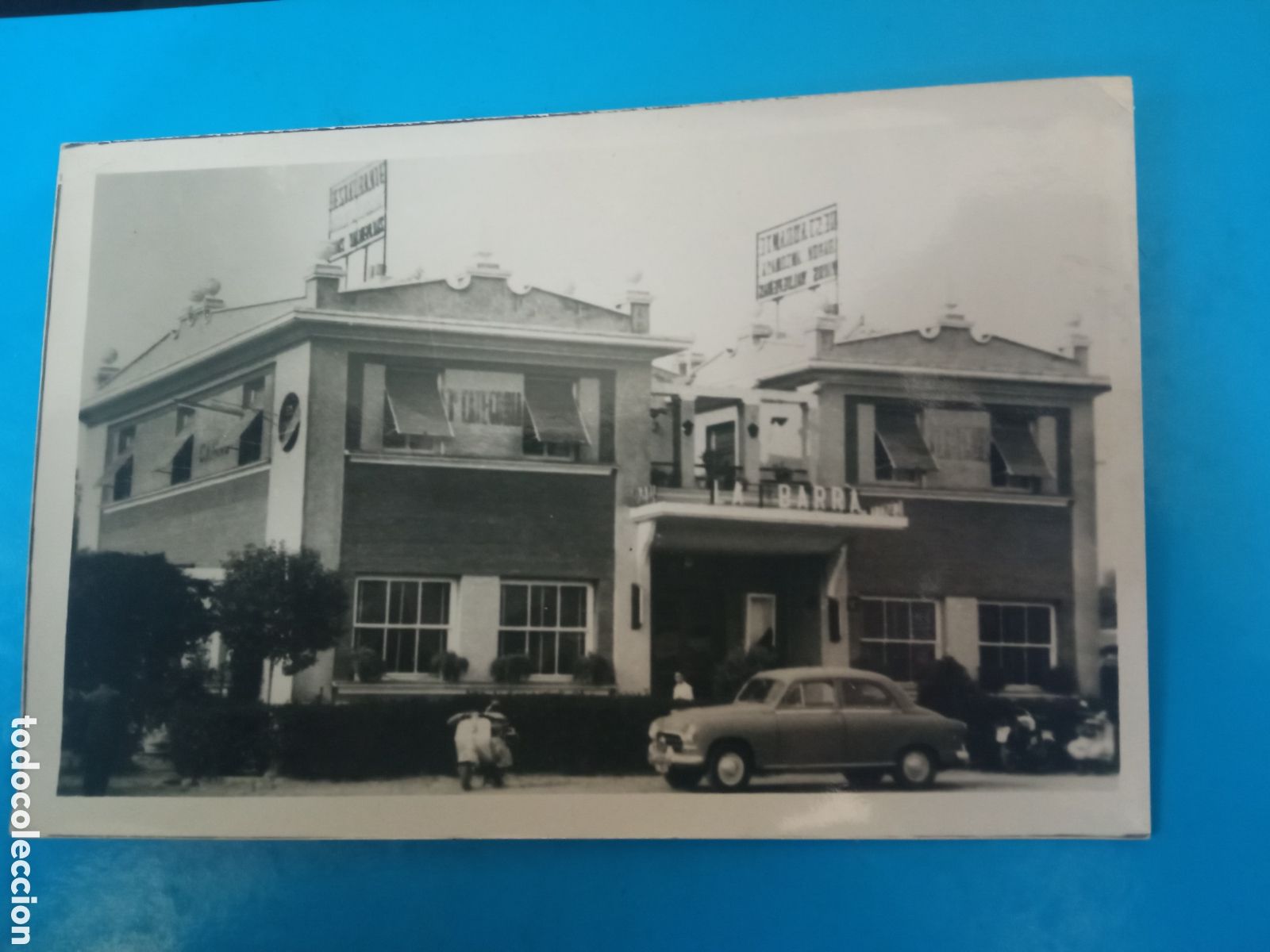 Postales: Antigua postal fotogr&aacute;fica, Felicitaci&oacute;n de Navidad, Restaurante La Barra, Bailen, 1959