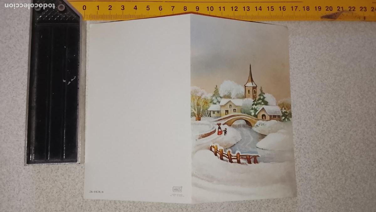 Postais: ANTIGUA felicitacion de navidad navide&ntilde;a original.