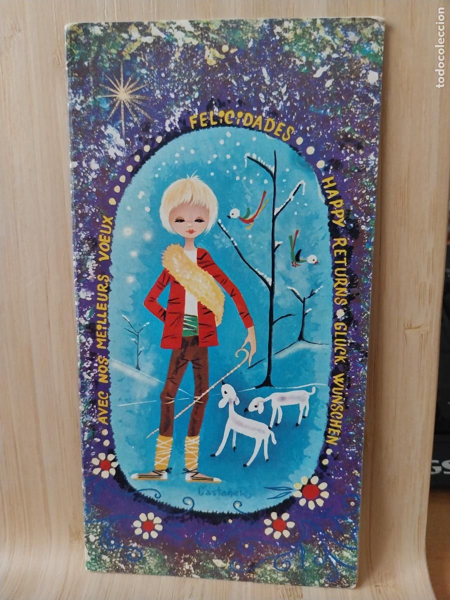 Postales: NAVIDAD PASTORICILLO CON OVEJAS ILUSTRACION CASTA&Ntilde;ER ESCRITA A&Ntilde;O 1979 16X8.3CMS