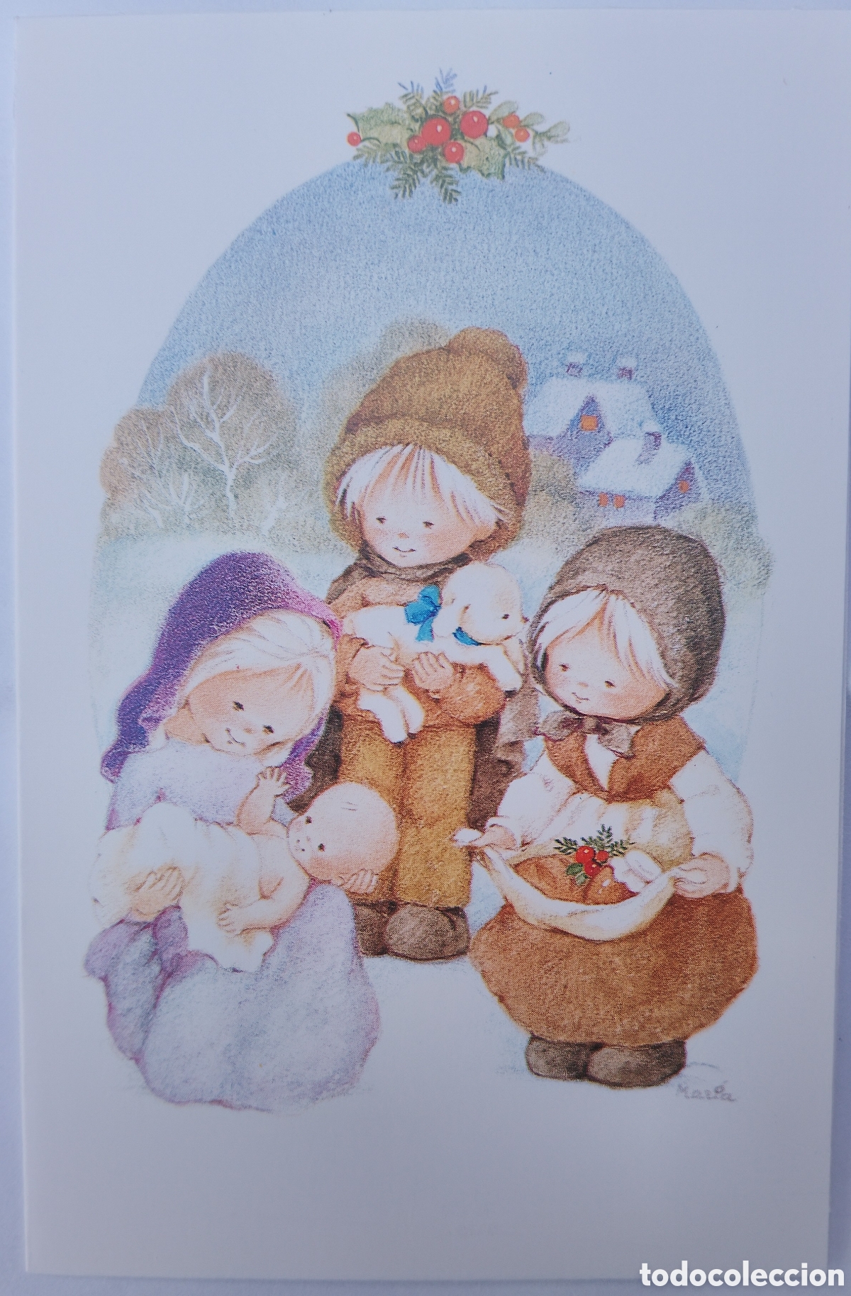 Postales: FELICITACI&Oacute;N NAVIDAD - MAR&Iacute;A - EDICIONES ORTIZ - BEL&Eacute;N NACIMIENTO CORDERITO