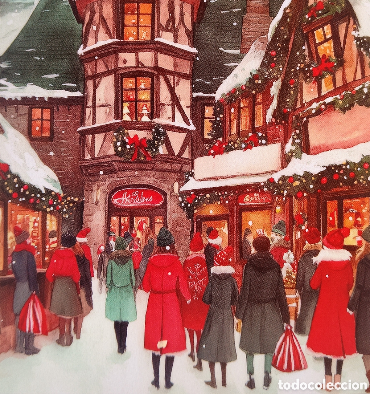 Postales: POSTAL NAVIDAD - MERCADO NAVIDE&Ntilde;O - ESTILO ANTIGUO