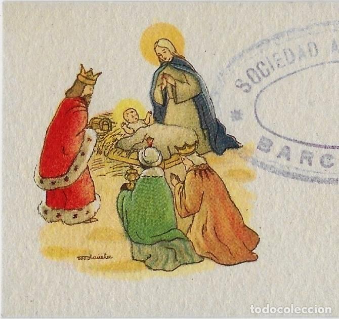 Postales: 2083Z - FELICITACI&Oacute;N NAVIDE&Ntilde;A- SOCIEDAD ANONIMA CROS -BARCELONA- ILUSTRA OLA&Ntilde;ETA - 11,3X5,3 CM